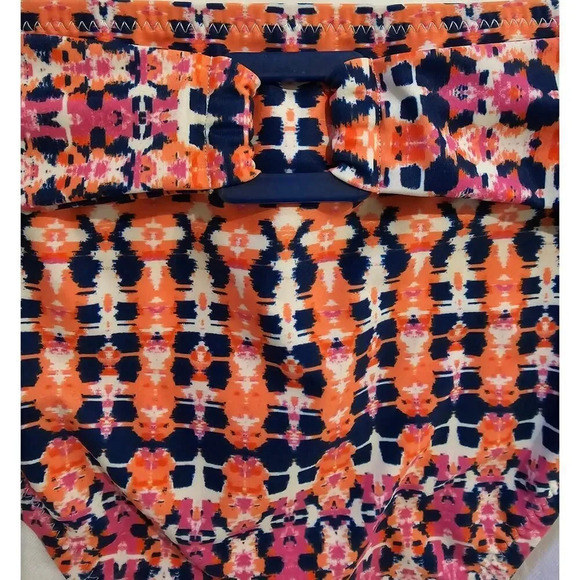 Jessica Simpson women's multicolor high leg faux belted bikini bottom - small - Picture 7 of 8